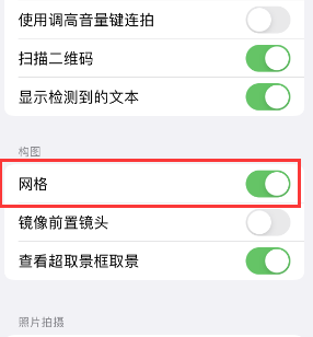 白朗苹果手机维修网点分享iPhone如何开启九宫格构图功能 